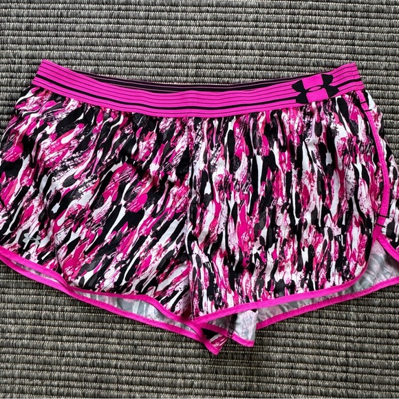 Under Armour Pink and Black Athletic Shorts - Picture 1 of 3
